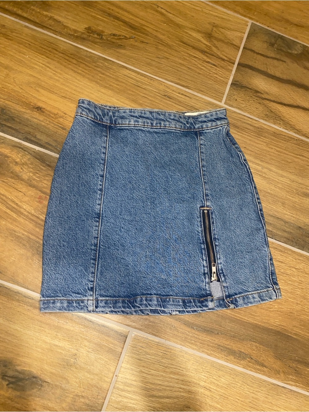 We The Free Mini Marble Denim Skirt